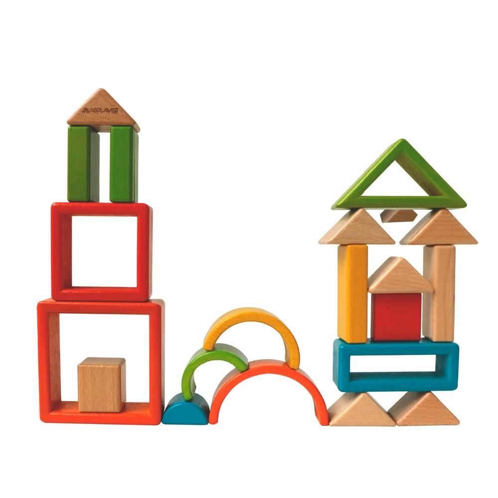 Montessori Holzbausteine Regenbogen Set