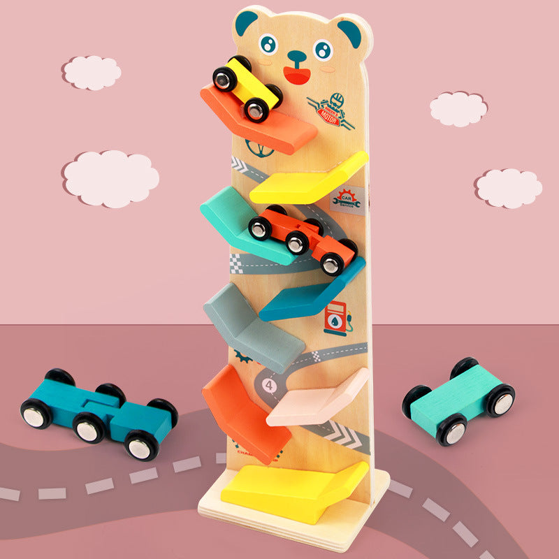 Montessori Rennbahn Bärchen – 4 Autos