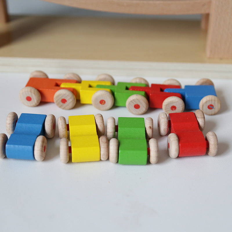 Montessori Rennbahn Buche – Kugelbahn mit 5 Autos