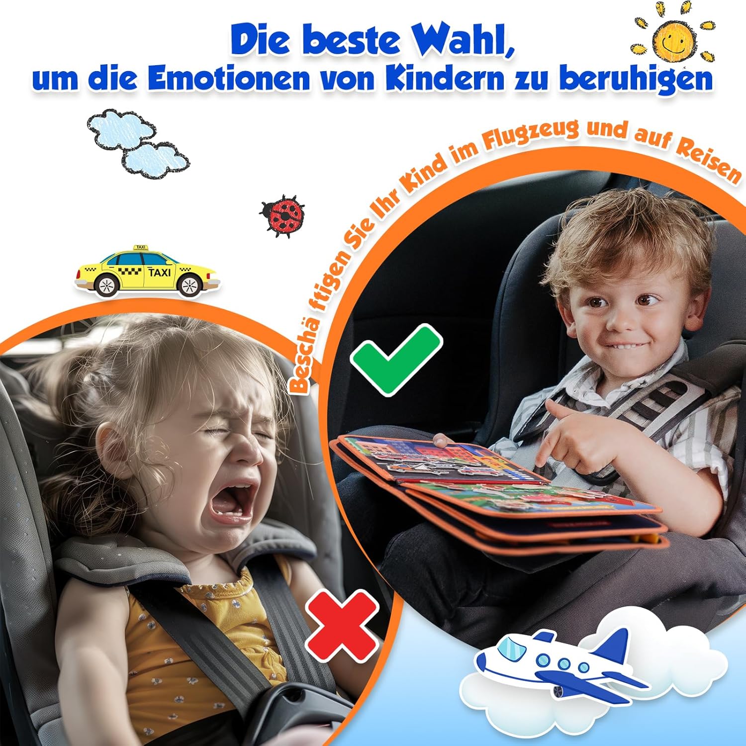 Montessori Busy Board/Quiet Book 8-seitig – Tierparty