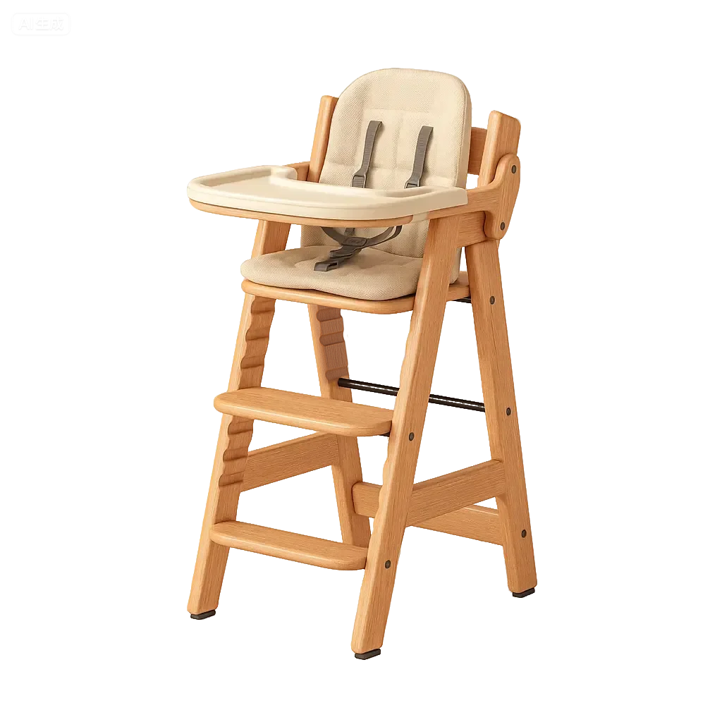 Montessori Hochstuhl Massivholz – Mitwachsend & 2-in-1 Lern- und Essstuhl