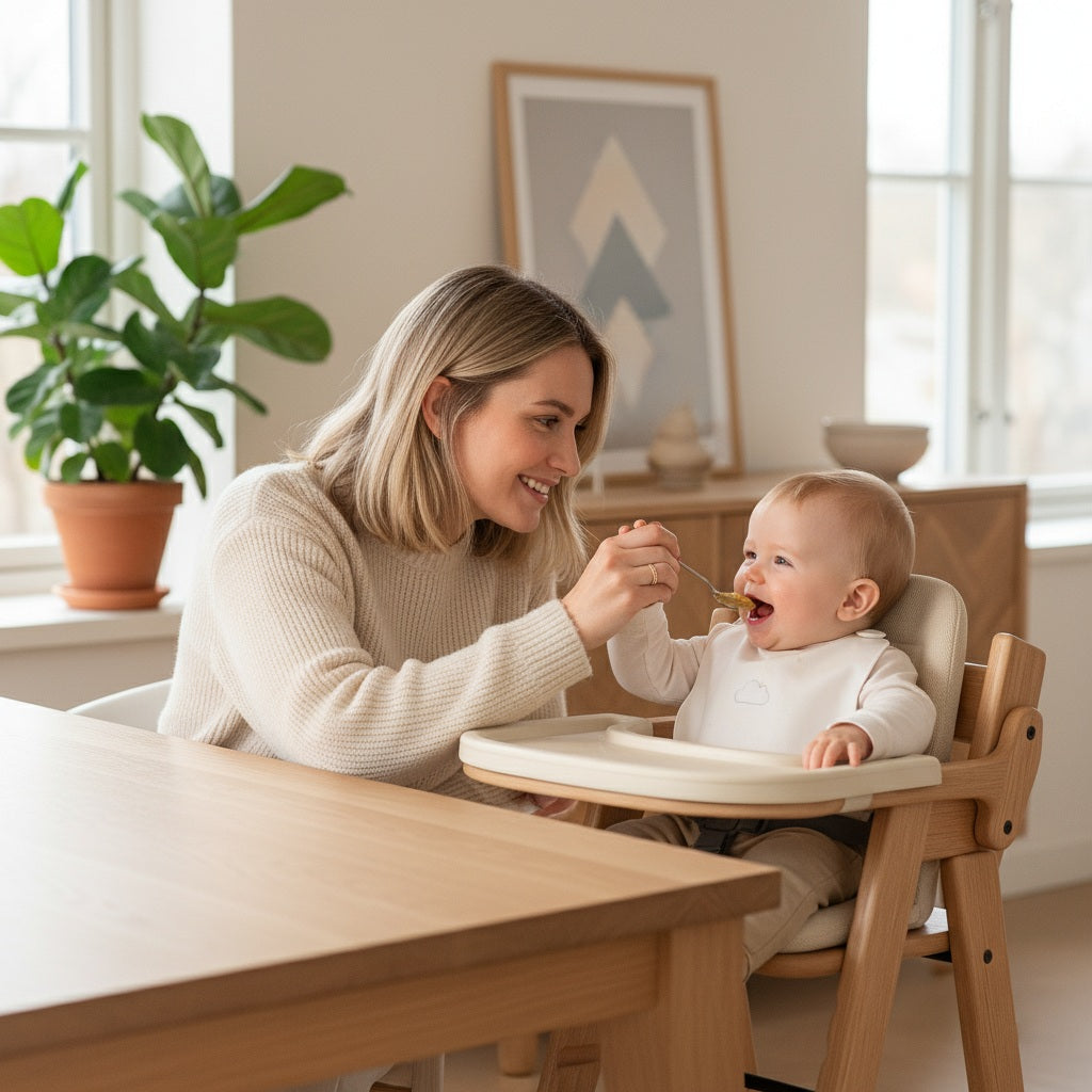 Montessori Hochstuhl Massivholz – Mitwachsend & 2-in-1 Lern- und Essstuhl
