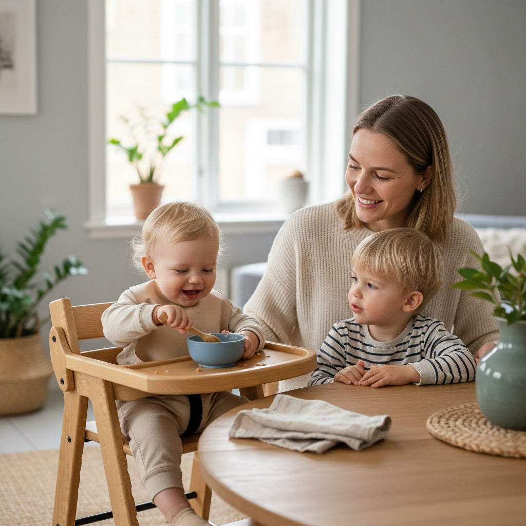 Montessori Hochstuhl Massivholz – Mitwachsend & 2-in-1 Lern- und Essstuhl