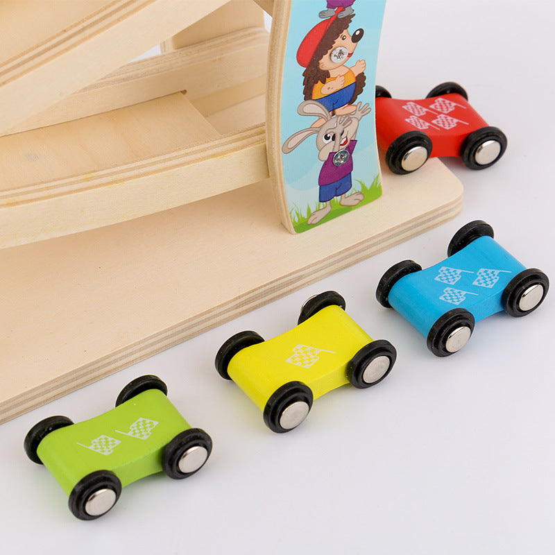 Montessori Rutschbahn Holz – Auto-Rutsche für Kleinkinder