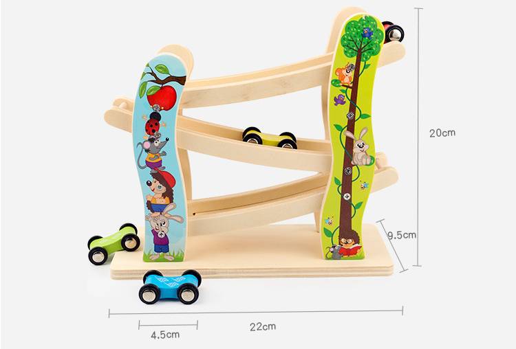 Montessori Rutschbahn Holz – Auto-Rutsche für Kleinkinder