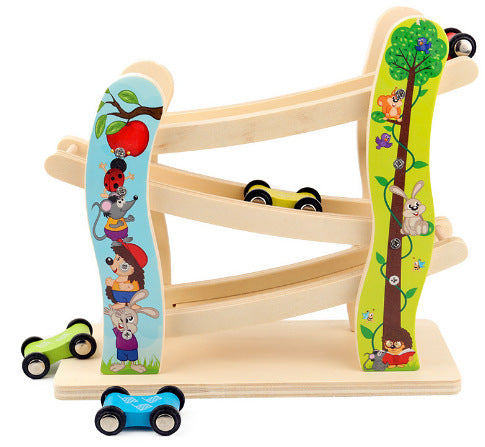 Montessori Rutschbahn Holz – Auto-Rutsche für Kleinkinder