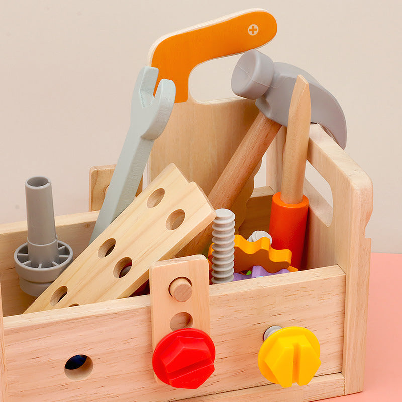 Montessori Werkzeugkasten Holz – Rollenspiel & Bau-Set
