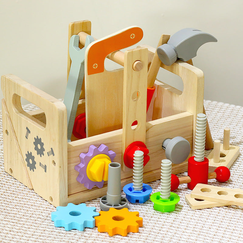 Montessori Werkzeugkasten Holz – Rollenspiel & Bau-Set