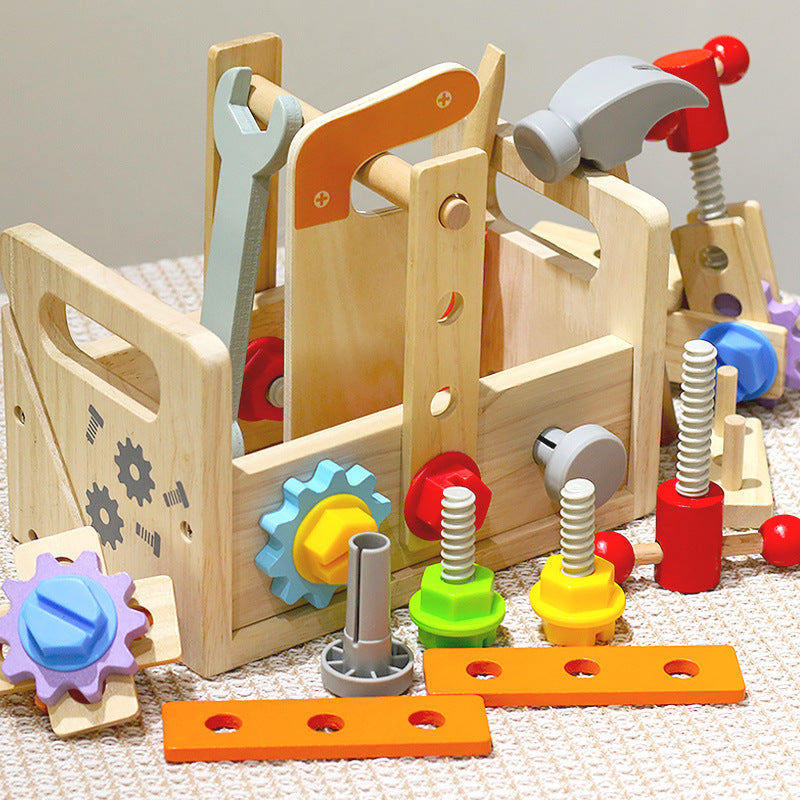Montessori Werkzeugkasten Holz – Rollenspiel & Bau-Set