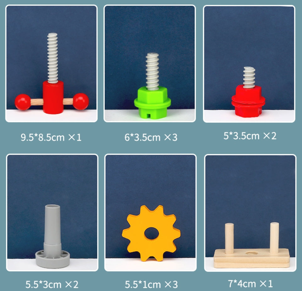 Montessori Werkzeugkasten Holz – Rollenspiel & Bau-Set
