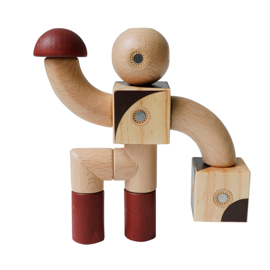 Montessori Holz Magnet Bausteine – Lernspielzeug & Kreatives Konstruktionsspiel ab 3 Jahren