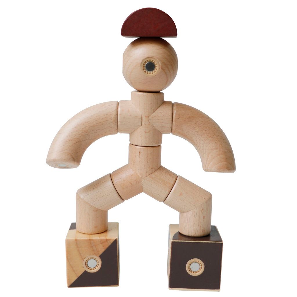 Montessori Holz Magnet Bausteine – Lernspielzeug & Kreatives Konstruktionsspiel ab 3 Jahren