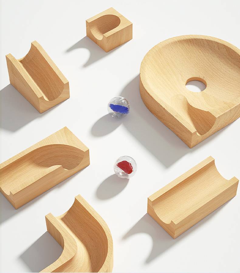 Montessori Murmelbahn Holz – Kreativer Konstruktions-Spaß