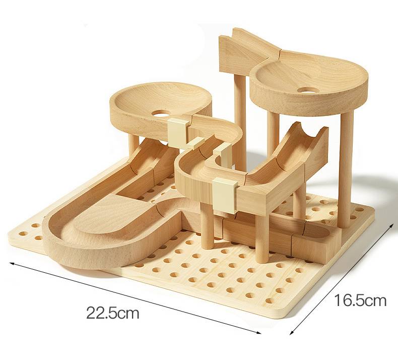 Montessori Murmelbahn Holz – Kreativer Konstruktions-Spaß