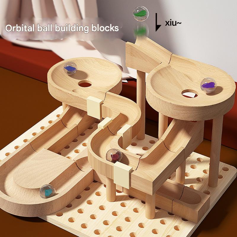 Montessori Murmelbahn Holz – Kreativer Konstruktions-Spaß