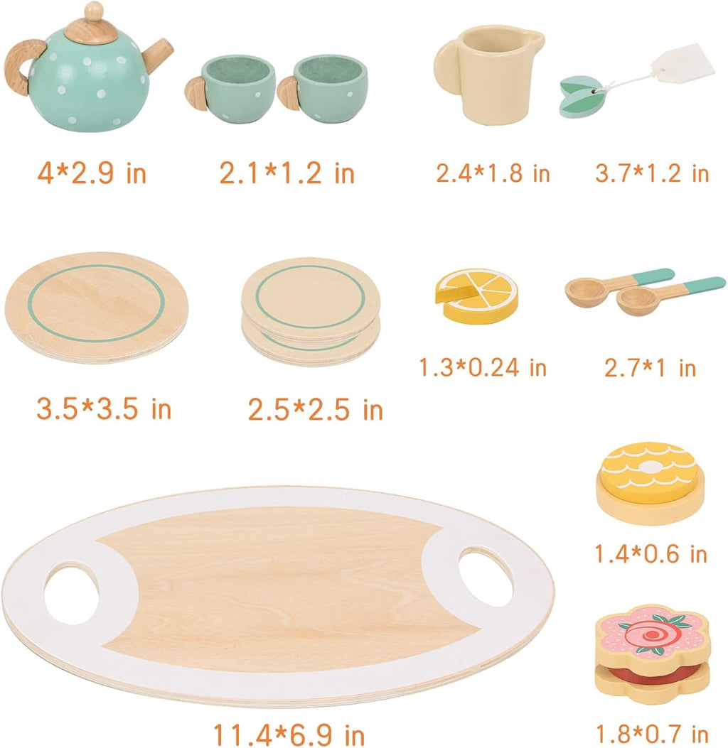 Montessori Holz Teeset Kinder – Rollenspiel Küchenspielzeug
