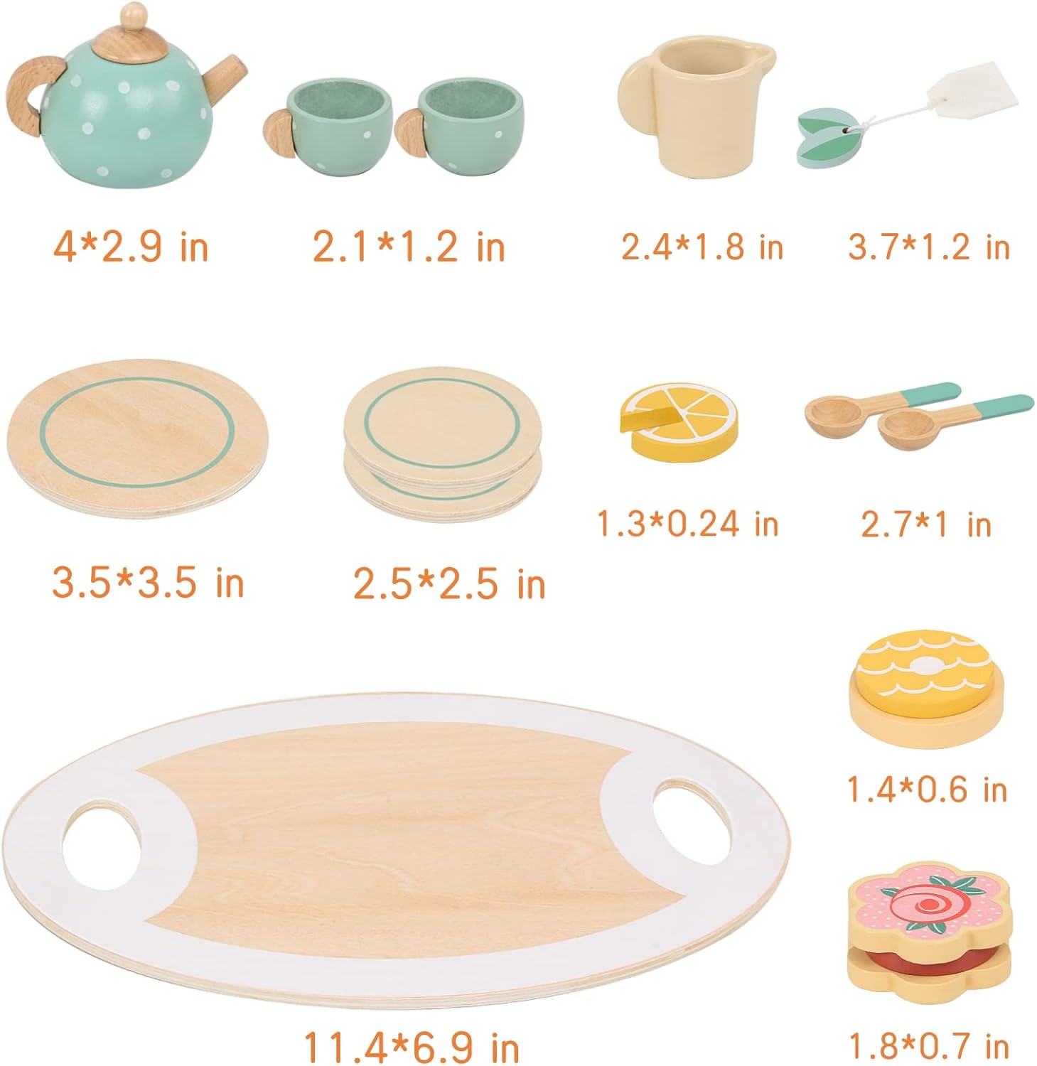 Montessori Holz Teeset Kinder – Rollenspiel Küchenspielzeug